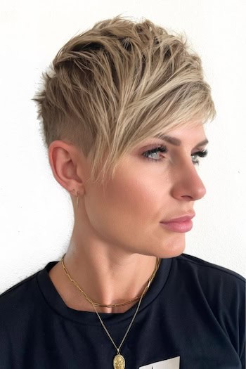 Short Asymmetrical Pixie with Side Swept Bangs Haircut