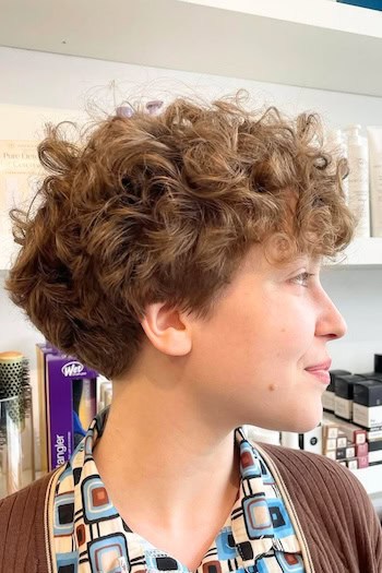 Rounded Curly Pixie Haircut