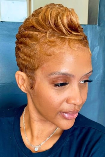 Finger Wave Pixie with Rolled Top Haircut