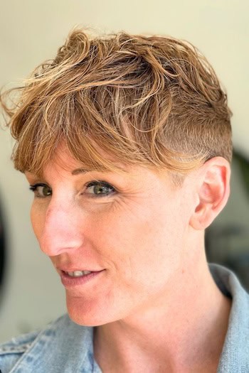 Textured Undercut Pixie with Tousled Bangs Haircut