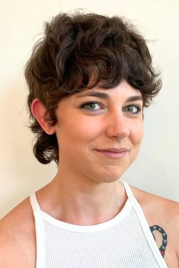 Wavy Shaggy Pixie with Fringe Haircut