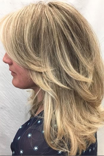 Medium-Length Layers With Soft Face-Framing Effect Haircut
