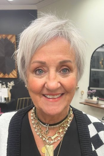 Tousled Silver Pixie With Volume Haircut