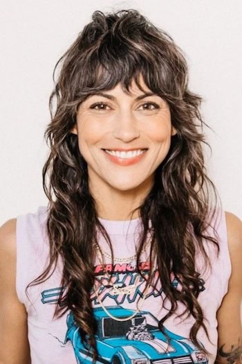 Long Curly Shag With Bangs Hairstyle