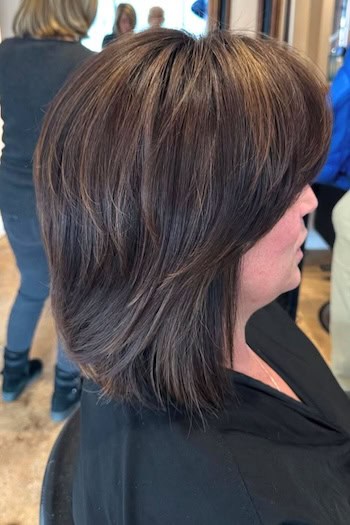 Medium-Length Layered Bob With Bangs Haircut
