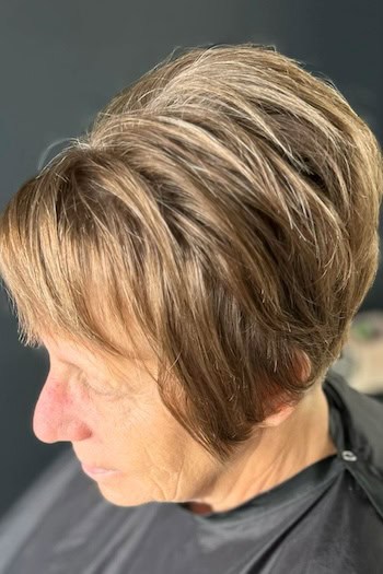 Pixie With Voluminous Crown And Highlights Haircut