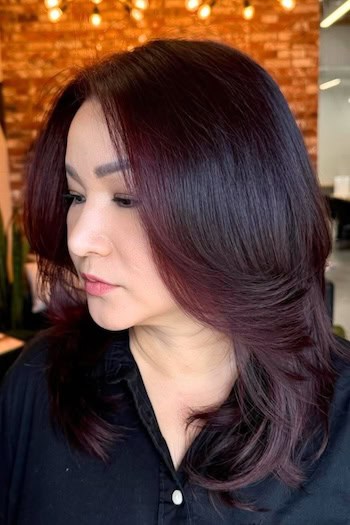 Medium-Length Layers With Face-Framing Feathering Haircut
