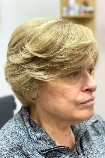 Side-Swept Feathered Pixie Hairstyle