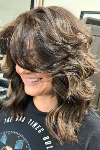 Choppy Medium-Length Waves Haircut