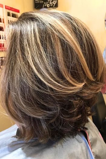 High-Volume Medium-Length Long Bob With Stacked Layering Haircut