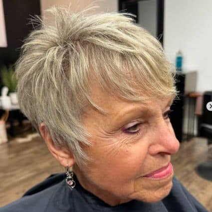 Textured Pixie With Feathered Crown Haircut