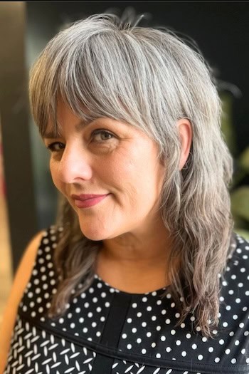 Medium Gray Shag Hairstyle