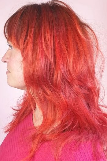 Copper Red Shag With Long Layers Hairstyle