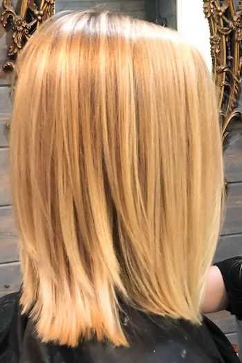 Straight Medium-Length Layers With Blunt Ends Haircut