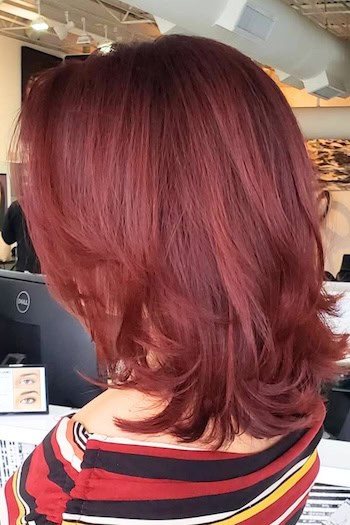 Volumized Medium-Length Layers With Lift Haircut