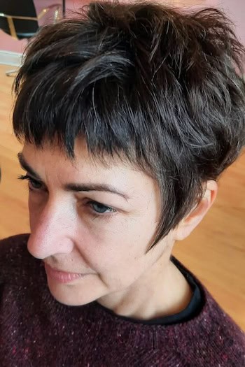 Short Textured Pixie Shag With Baby Bangs Hairstyle