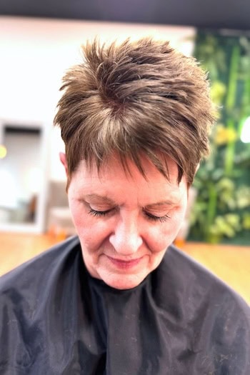Spiky Brown Pixie With Tapered Sides Haircut