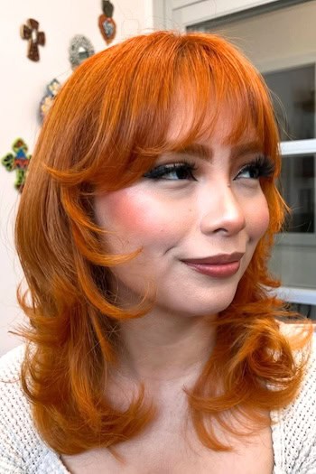 Piecey Medium-Length Layered Cut With Bangs Haircut