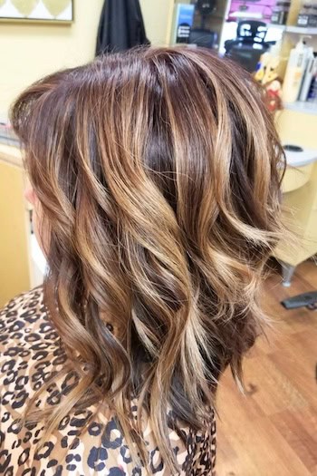 Curled Medium-Length Chunky Layers Haircut