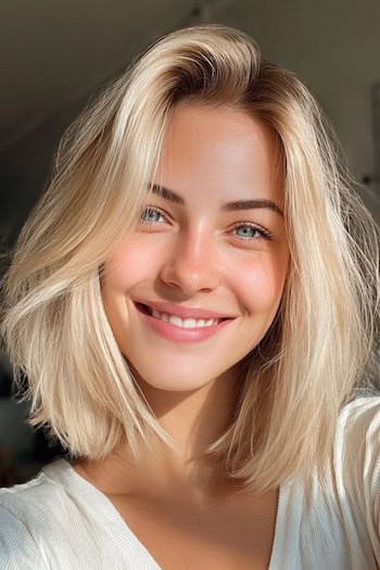 Textured Lob For Thick Hair Haircut