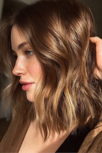 Blunt Lob With Soft Waves Haircut