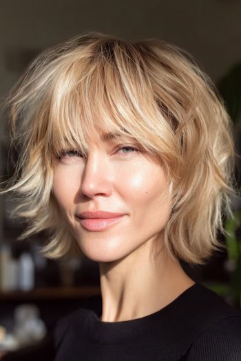 Layered Tousled Shag for Thick Hair