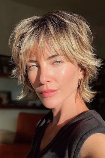 Feathered Choppy Short Shag Haircut