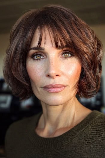 Wavy Bob With Piecey Bangs Haircut