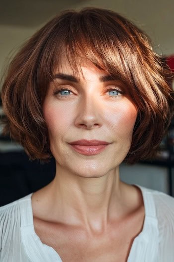 Voluminous Bob With Bangs Haircut