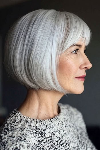 Chin-Length Bob With Bangs Haircut