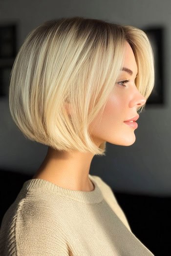 Straight Chin-Length Bob Haircut