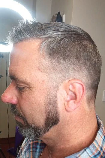 Side-Swept Crew Cut With Light Taper Haircut