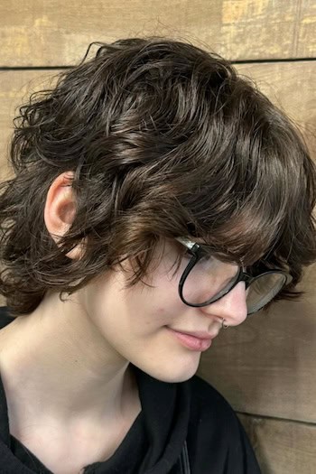 Wavy Short Bob with Bangs Hairstyle