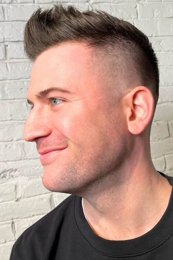 High Fade Crew Cut With Textured Front Haircut
