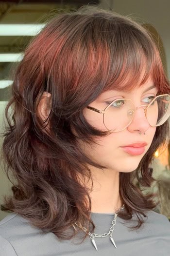 Medium Layered Two-Tone Shag with Bright Highlights Haircut