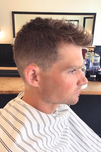 Textured Crew Cut With Messy Front Haircut