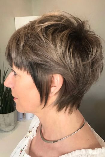 Textured Pixie Bob with Bangs Hairstyle