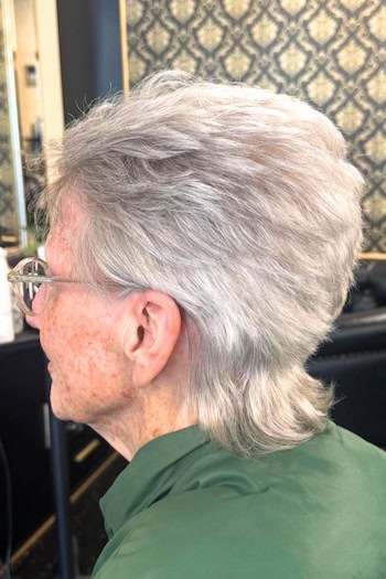Short Gray Mullet Hairstyle