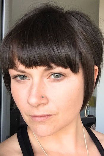 Short Pixie Bob with Straight Bangs Hairstyle