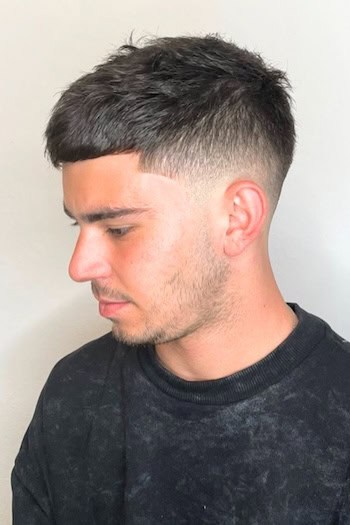 Short Cropped Crew Cut With Skin Fade Haircut
