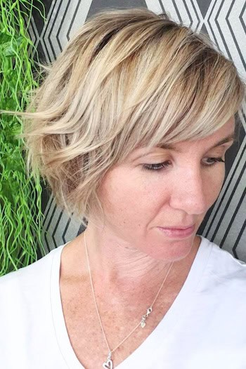 Choppy Asymmetrical Bob with Bangs