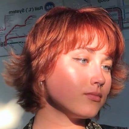 Short Choppy Layered Bob with Bangs