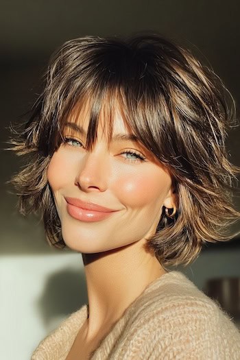 Short Shag for Thick Hair