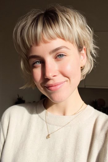 Ultra Short Shag with Cropped Bangs Hairstyle