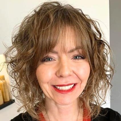 Shaggy Curly Bob With Bangs Hairstyle