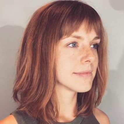 Textured Layered Long Bob With Short Bangs Haircut