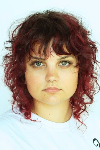 Red Curly Shag Wash and Wear Hairstyle
