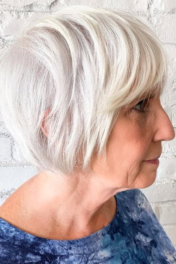 Shaggy Layered Bob with Bangs Hairstyle