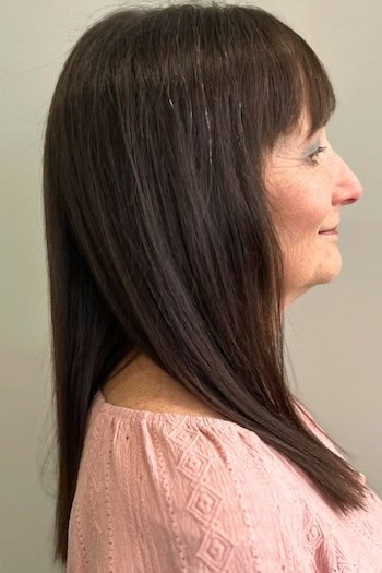 Medium-Length Straight Hair With Bangs Hairstyle