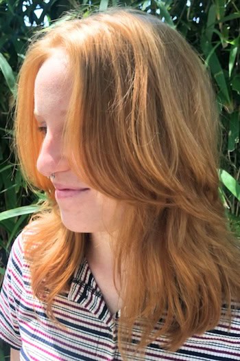 Strawberry Blonde Shaggy Layers Hairstyle